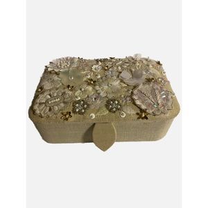 Handcrafted Ornate Beaded Design Trinket Jewelry Keepsake Organizer Lidded Box